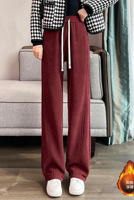 Lamb fleece warm casual pants for women in autumn and winter 2025, new fashionable and simple temperament, casual and versatile commuting pants Lamb fleece warm casual pants for women in autumn and winter 2025, new fashionable and simple temperament, casual and versatile commuting pants