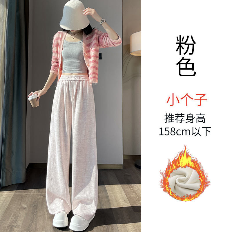 2025 Velvet Thickened Warm Wide Leg Pants for Women in Autumn and Winter, Fashionable, Simple, Elegant, Casual, Versatile, Commuting, Elastic Pants 2025 Velvet Thickened Warm Wide Leg Pants for Women in Autumn and Winter, Fashionable, Simple, Elegant, Casual, Versatile, Commuting, Elastic Pants