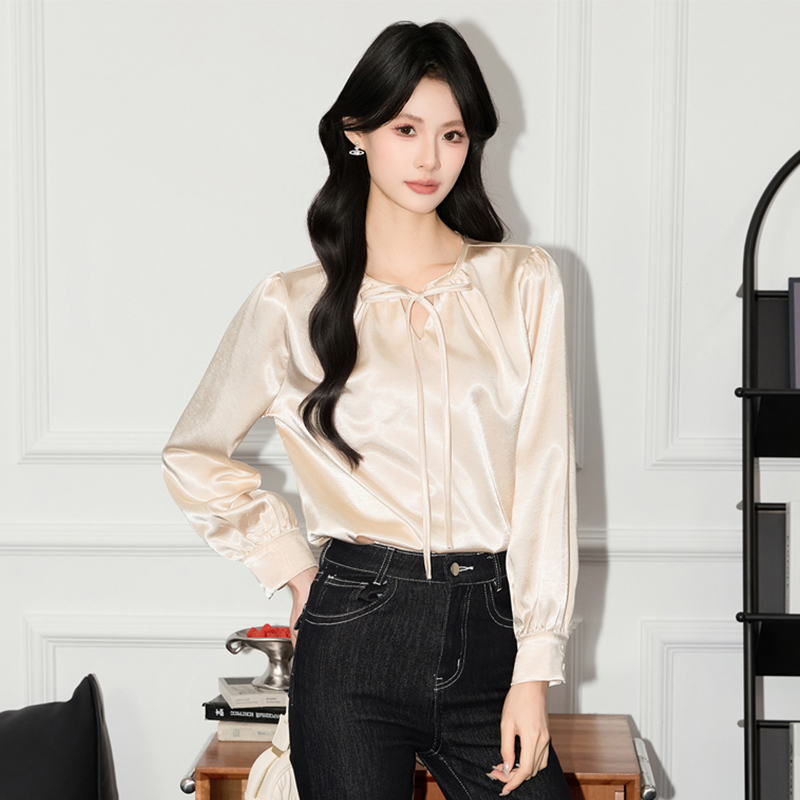 2025 early autumn beautiful and attractive shirt, small shirt, women's design sense, niche fashion, western-style casual versatile long sleeved shirt 2025 early autumn beautiful and attractive shirt, small shirt, women's design sense, niche fashion, western-style casual versatile long sleeved shirt