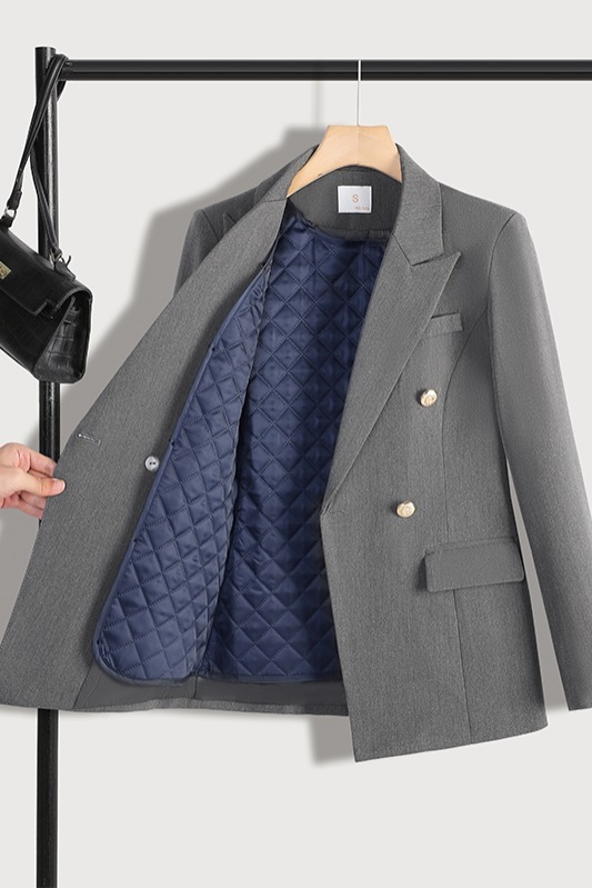 Detachable cotton jacket for women's autumn and winter, simple and capable temperament, commuting professional formal suit two-piece set Detachable cotton jacket for women's autumn and winter, simple and capable temperament, commuting professional formal suit two-piece set