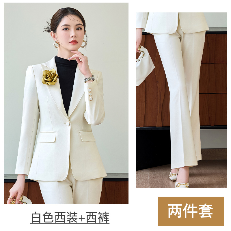 Design sense, temperament, long sleeved suit jacket, women's autumn slimming and high-end professional formal suit two-piece set Design sense, temperament, long sleeved suit jacket, women's autumn slimming and high-end professional formal suit two-piece set