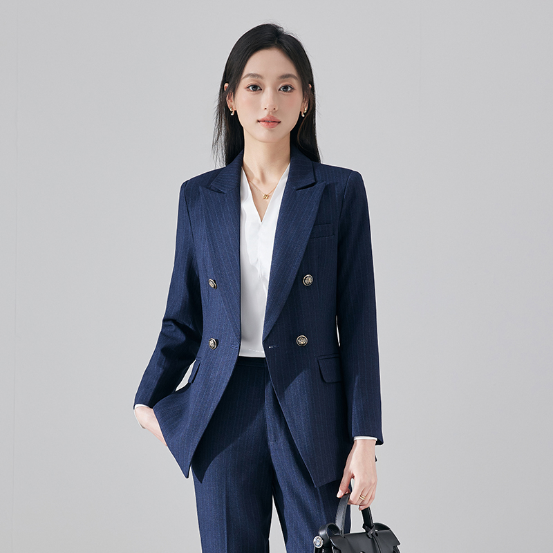 Commuting formal suit striped suit for women 2025 autumn and winter, slim fit temperament goddess style professional work suit Commuting formal suit striped suit for women 2025 autumn and winter, slim fit temperament goddess style professional work suit