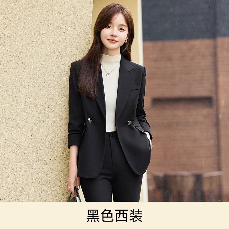 Unique design sense, rear split suit for women, autumn and winter new item, one button slim fit commuting workwear, wool suit Unique design sense, rear split suit for women, autumn and winter new item, one button slim fit commuting workwear, wool suit