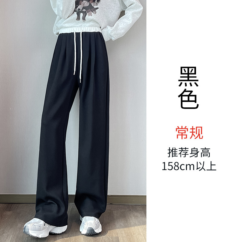 2025 Velvet Thickened Warm Sports Pants for Women's Autumn and Winter Fashion, Simple and Versatile, Elastic Waist, Wide Leg Pants 2025 Velvet Thickened Warm Sports Pants for Women's Autumn and Winter Fashion, Simple and Versatile, Elastic Waist, Wide Leg Pants