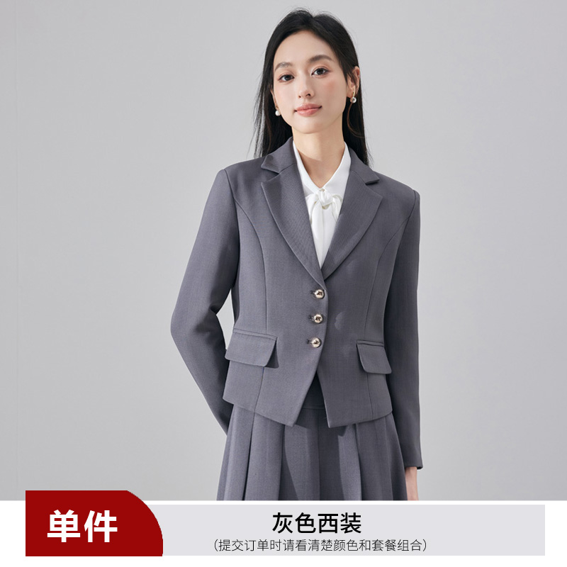 Single breasted suit, half skirt, two-piece set, professional women's clothing, 2025 autumn, simple and capable temperament, high-end suit Single breasted suit, half skirt, two-piece set, professional women's clothing, 2025 autumn, simple and capable temperament, high-end suit