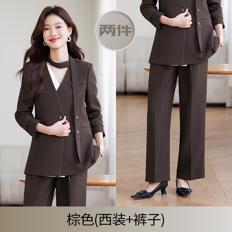 Fashionable Korean style suit set for women in spring 2025, fashionable and stylish casual long sleeved suit jacket, solid color Fashionable Korean style suit set for women in spring 2025, fashionable and stylish casual long sleeved suit jacket, solid color