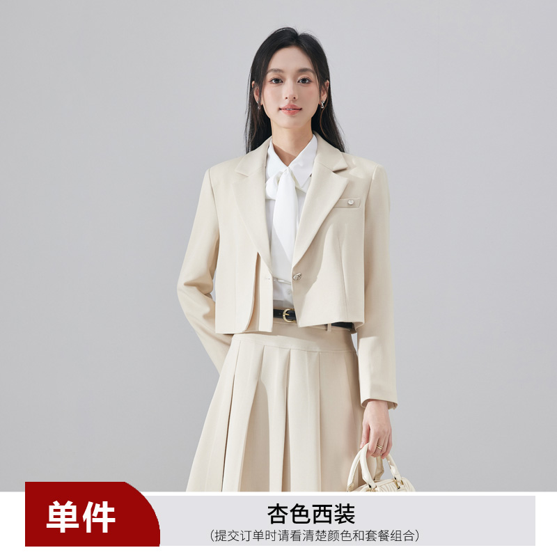 Short suit half skirt two-piece set professional women's clothing 2025 autumn new design sense temperament commuting small suit Short suit half skirt two-piece set professional women's clothing 2025 autumn new design sense temperament commuting small suit