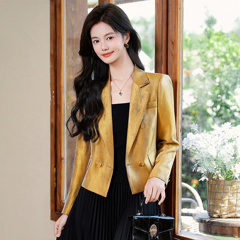 2025 petite short style suit jacket for women's early autumn new fashion Korean style casual versatile long sleeved suit
