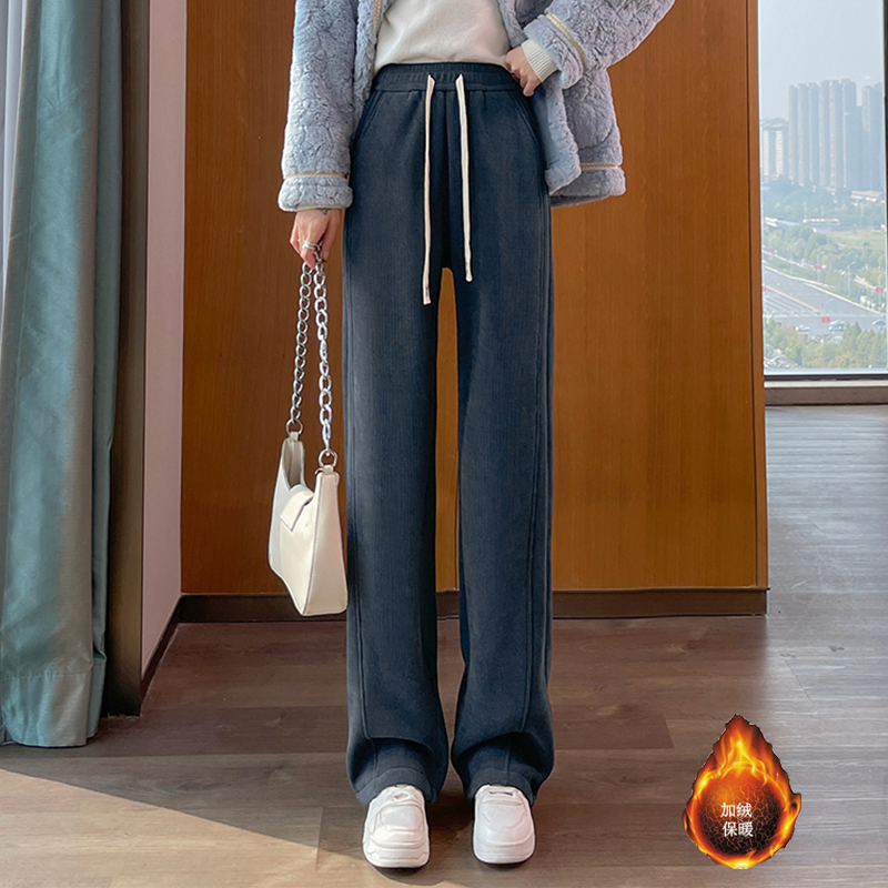 Lamb fleece warm casual pants for women in autumn and winter 2025, new fashionable and simple temperament, casual and versatile commuting pants Lamb fleece warm casual pants for women in autumn and winter 2025, new fashionable and simple temperament, casual and versatile commuting pants