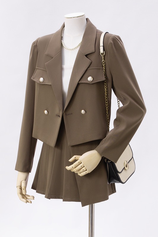 2025 Short Suit Set for Women's Autumn New Fashionable and Simple Style Goddess Style Commuter Professional Suit Coat 2025 Short Suit Set for Women's Autumn New Fashionable and Simple Style Goddess Style Commuter Professional Suit Coat