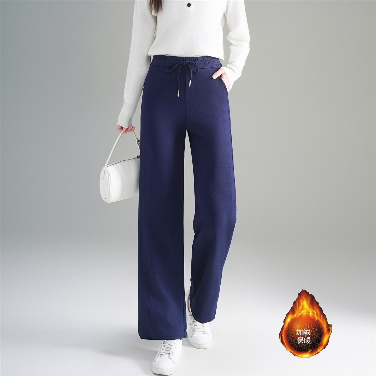 2025 autumn and winter new short cropped pants for women, fashionable and simple temperament, with thick velvet and warm casual pants 2025 autumn and winter new short cropped pants for women, fashionable and simple temperament, with thick velvet and warm casual pants