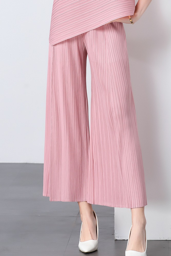 Miyake original quality loose pleated wide leg pants pleated pants versatile and simple casual women's pants slimming flared pants Miyake original quality loose pleated wide leg pants pleated pants versatile and simple casual women's pants slimming flared pants