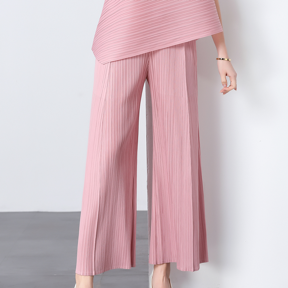 Miyake original quality loose pleated wide leg pants pleated pants versatile and simple casual women's pants slimming flared pants Miyake original quality loose pleated wide leg pants pleated pants versatile and simple casual women's pants slimming flared pants