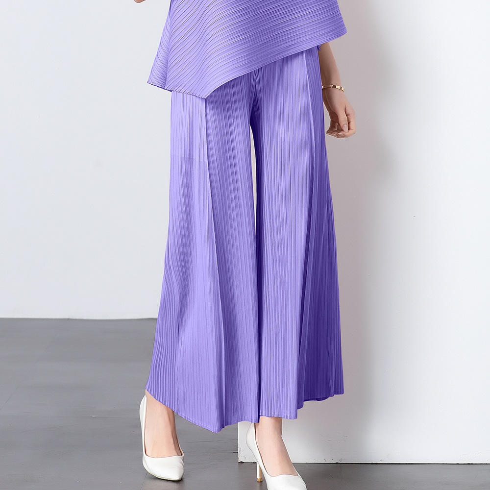 Miyake original quality loose pleated wide leg pants pleated pants versatile and simple casual women's pants slimming flared pants Miyake original quality loose pleated wide leg pants pleated pants versatile and simple casual women's pants slimming flared pants