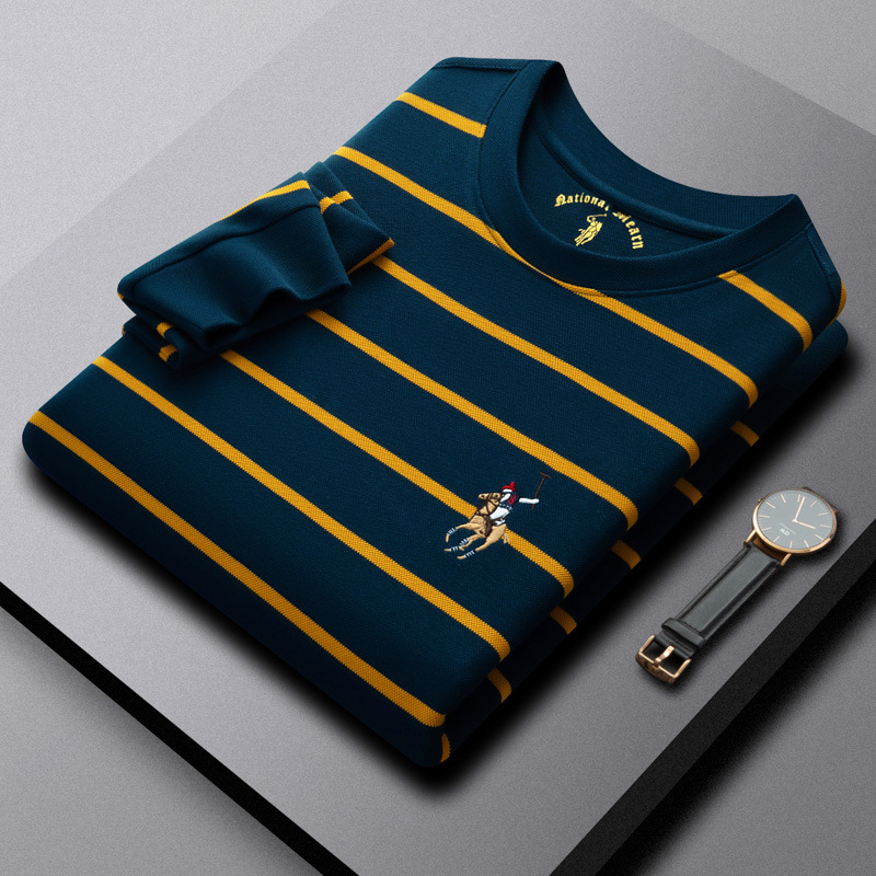 Hot selling round neck Alibaba Tiger men's shirt for cross-border trade, Paul style business, simple and casual, moisture wicking men