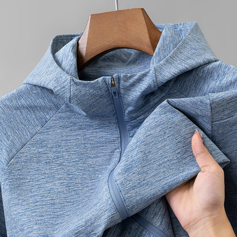 250g sport horse cotton high luxury lightweight cationic warm outdoor sports men's casual long sleeved zipper hoodie