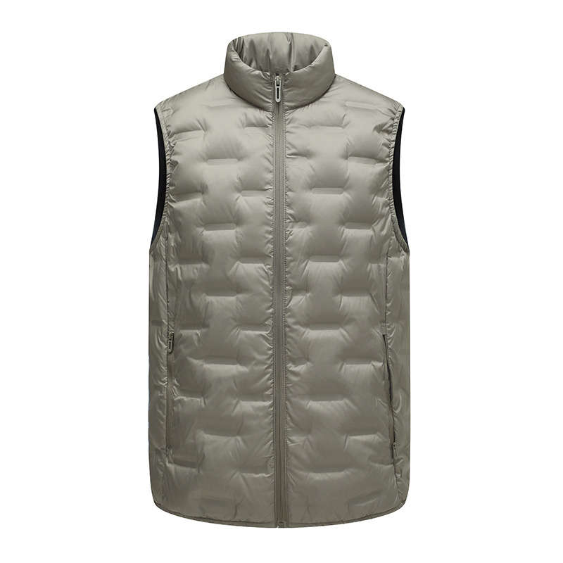 Winter new style with duck down filling for warmth, men's horse clip, popular among middle-aged and young people, down vest, new technology, double-layer pressure glue