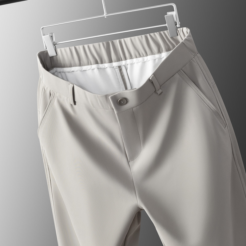 Alibaba Tiger Men's Cross border Micro Cone Small Western Pants Simple and Versatile Straight Tube Loose Men's Pants Business 340g Men