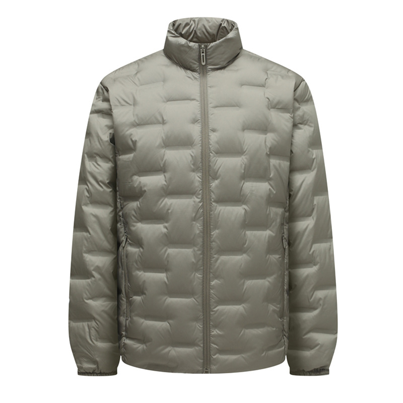 90% velvet content, winter new men's thick medium long down jacket, lightweight stand up collar jacket, light soft and warm