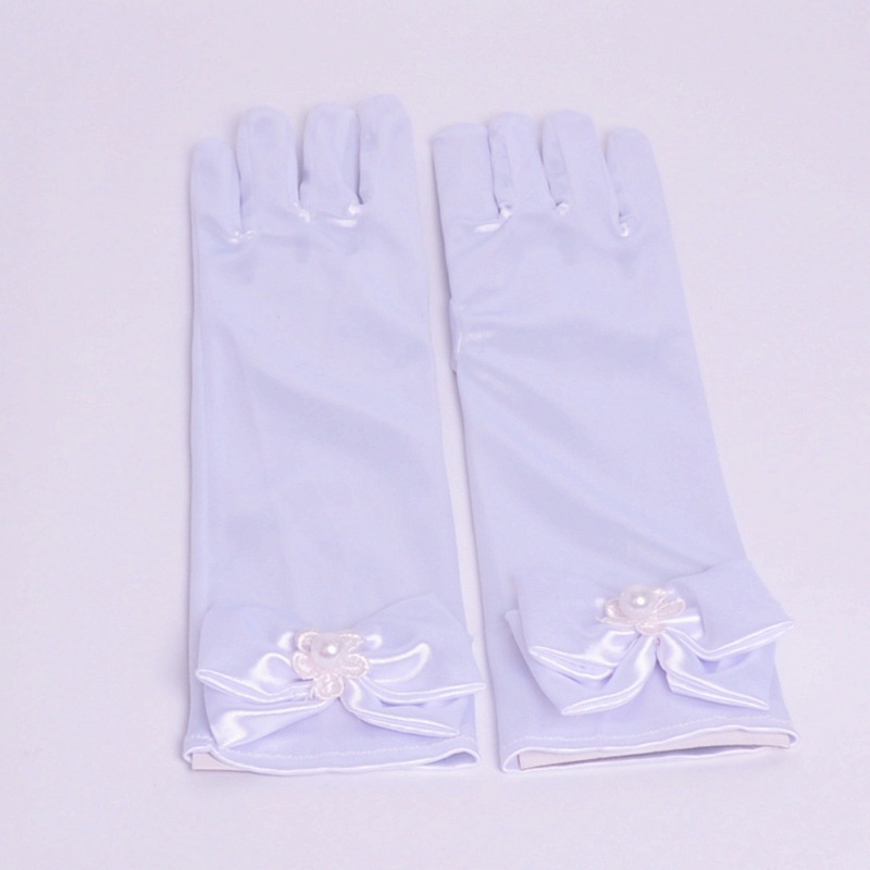 Hot selling children's gloves, flower girl wedding dresses, bow dresses, white and pink hands, wholesale one piece dropshipping Hot selling children's gloves, flower girl wedding dresses, bow dresses, white and pink hands, wholesale one piece dropshipping