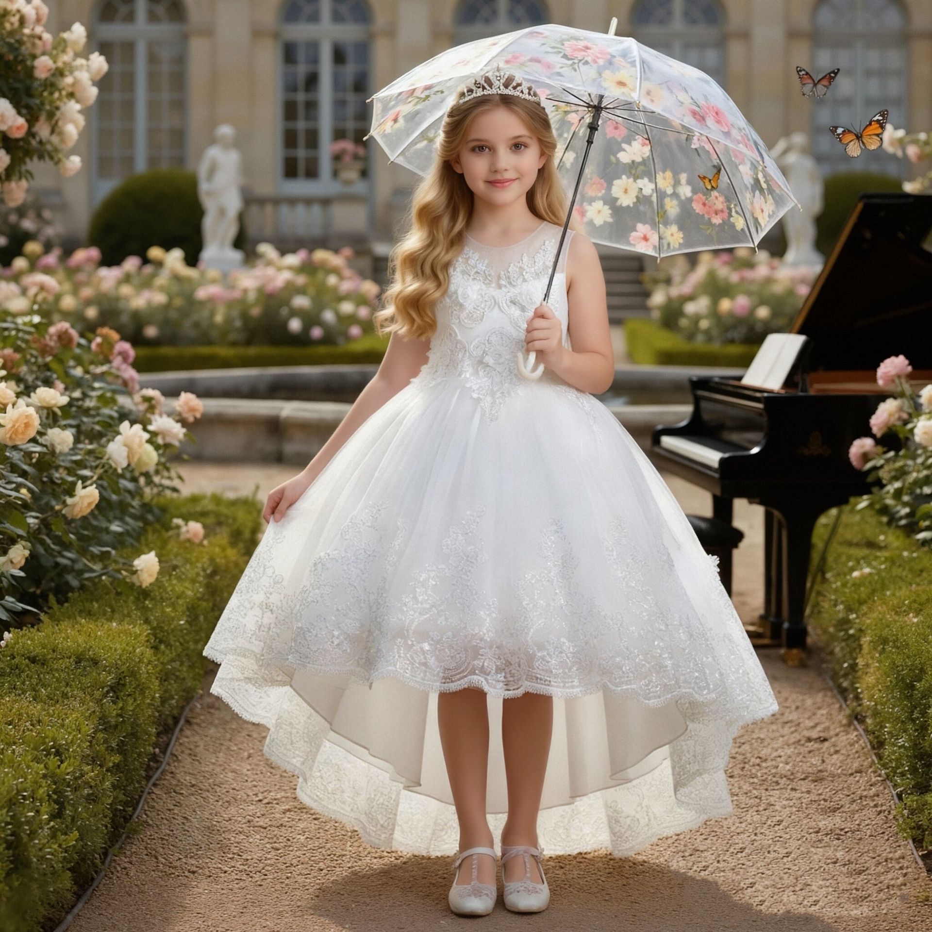 Hot selling children's dresses in Europe and America, sleeveless embroidered mesh, sequin trailing dresses, girls' birthday parties, evening gifts, in stock