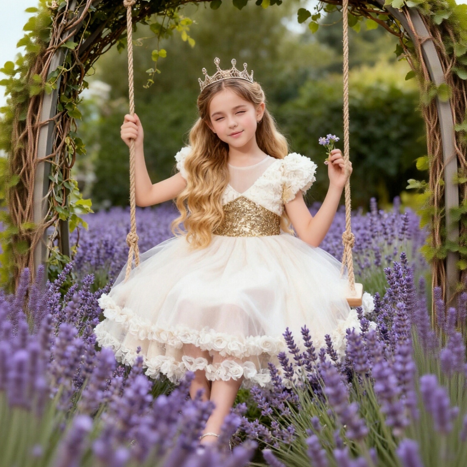 Cross border girls' dress sequins mesh princess fluffy dress birthday party princess dress piano performance one piece dropshipping