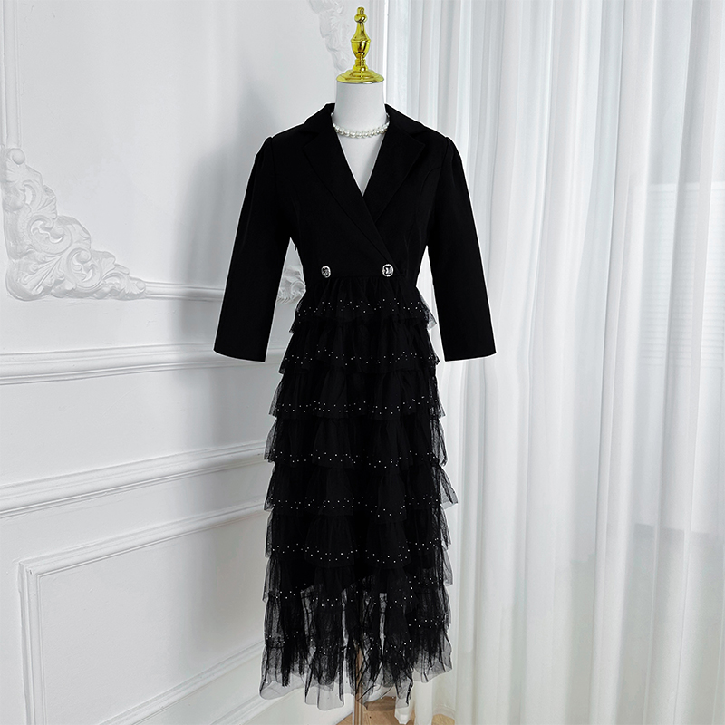 Real time shooting of suit, cake skirt, temperament, casual party dress Real time shooting of suit, cake skirt, temperament, casual party dress