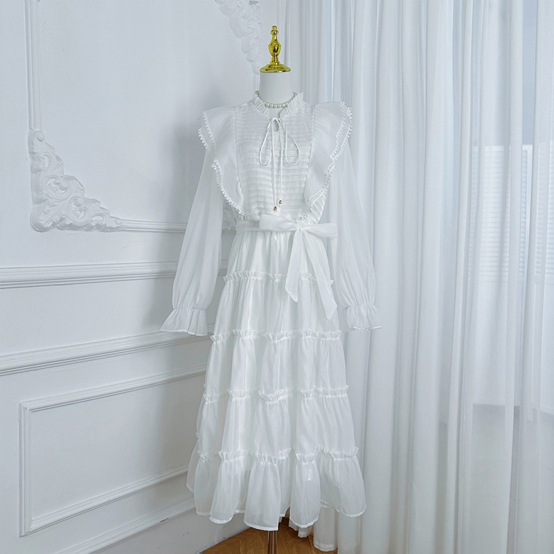 Real shot French pleated black fungus edge waist cinched plus size elegant dress Real shot French pleated black fungus edge waist cinched plus size elegant dress