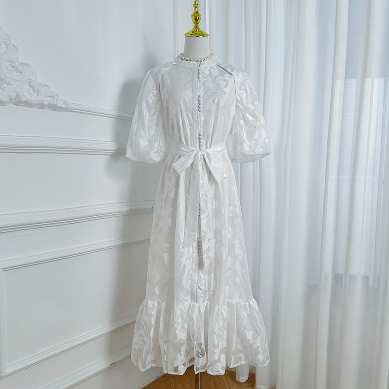 Realistic Heavy duty Lace European Style Waist Loose fit Large Swing Dress Realistic Heavy duty Lace European Style Waist Loose fit Large Swing Dress