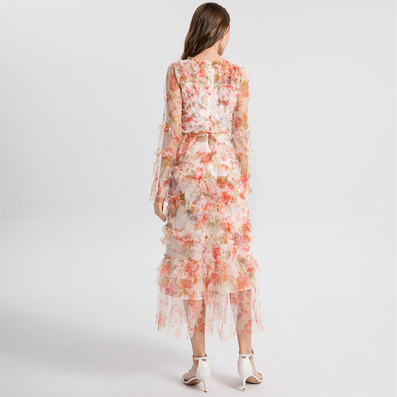 Real time shooting of high-quality heavy industry mesh, black fungus edge printing, romantic vacation fairy style little sister dress Real time shooting of high-quality heavy industry mesh, black fungus edge printing, romantic vacation fairy style little sister dress