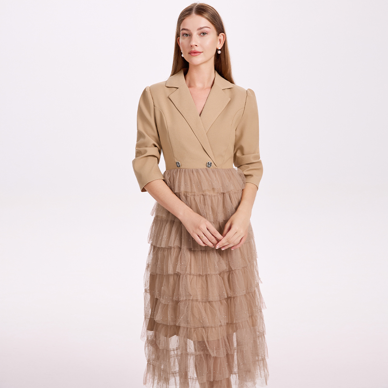 Real time shooting of suit, cake skirt, temperament, casual party dress Real time shooting of suit, cake skirt, temperament, casual party dress