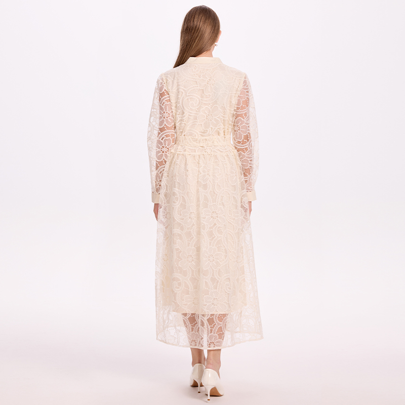 Real time shooting of embroidered cardigan with imperial style and wooden ears, loose waistband, elegant spring and autumn dress Real time shooting of embroidered cardigan with imperial style and wooden ears, loose waistband, elegant spring and autumn dress