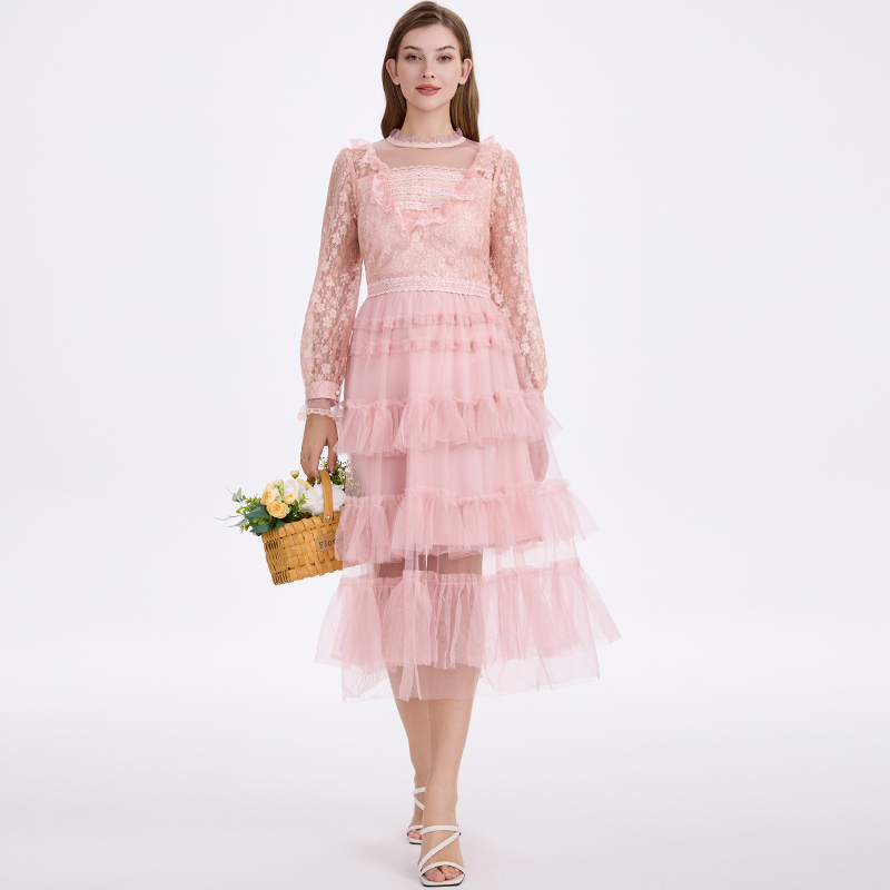 Real shot of Heavy Industry Mushroom Edge Mesh Splicing Lace Sweet and Romantic Little Sister Cake Skirt Real shot of Heavy Industry Mushroom Edge Mesh Splicing Lace Sweet and Romantic Little Sister Cake Skirt