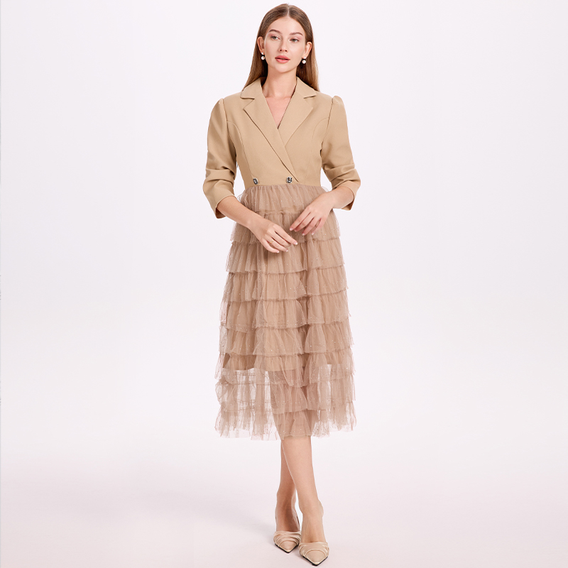 Real time shooting of suit, cake skirt, temperament, casual party dress Real time shooting of suit, cake skirt, temperament, casual party dress