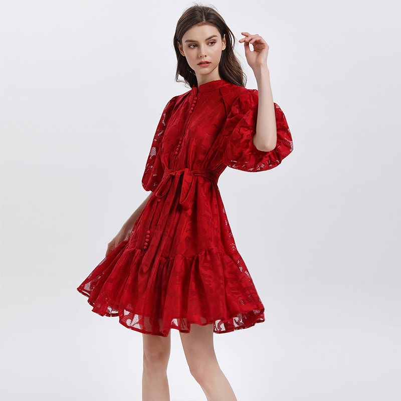 Real shot of Heavy Industry's European court style lace loose fit waist belt with short temperament and black fungus edge jumpsuit Real shot of Heavy Industry's European court style lace loose fit waist belt with short temperament and black fungus edge jumpsuit