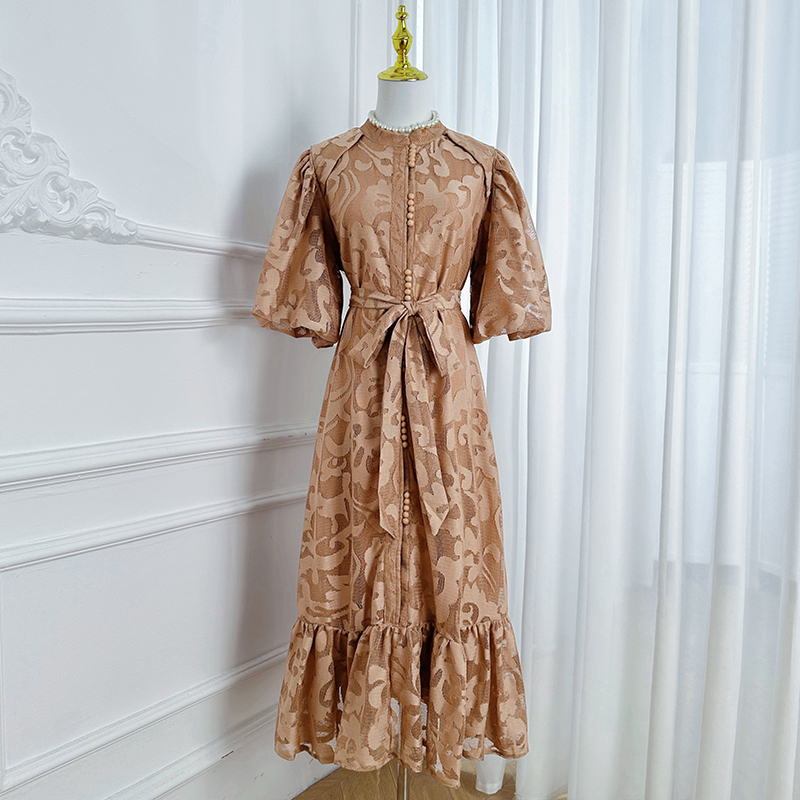 Realistic Heavy duty Lace European Style Waist Loose fit Large Swing Dress Realistic Heavy duty Lace European Style Waist Loose fit Large Swing Dress