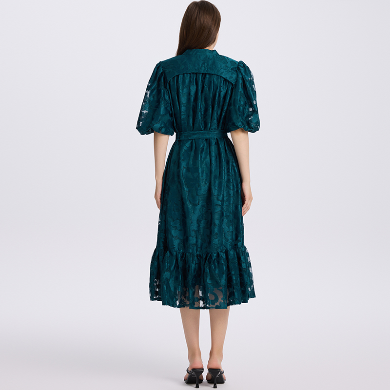 Realistic Heavy duty Lace European Style Waist Loose fit Large Swing Dress Realistic Heavy duty Lace European Style Waist Loose fit Large Swing Dress