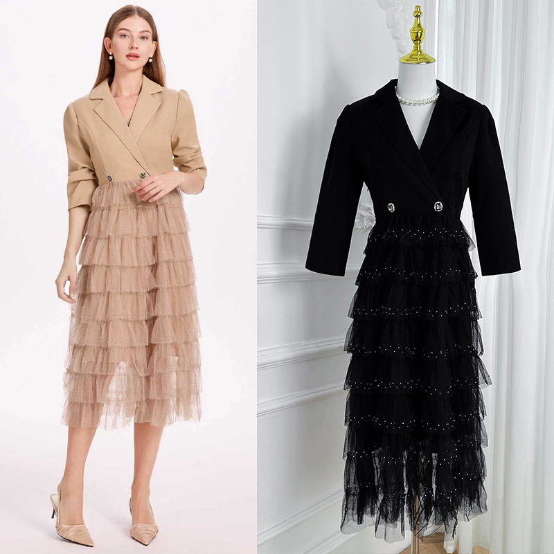 Real time shooting of suit, cake skirt, temperament, casual party dress