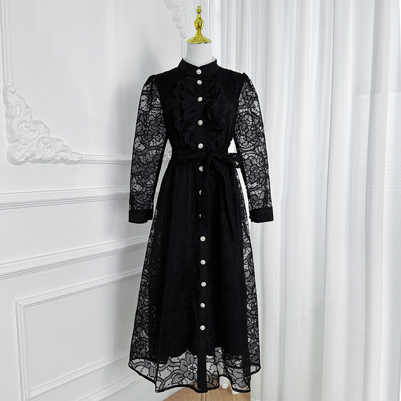 Real time shooting of embroidered cardigan with imperial style and wooden ears, loose waistband, elegant spring and autumn dress Real time shooting of embroidered cardigan with imperial style and wooden ears, loose waistband, elegant spring and autumn dress