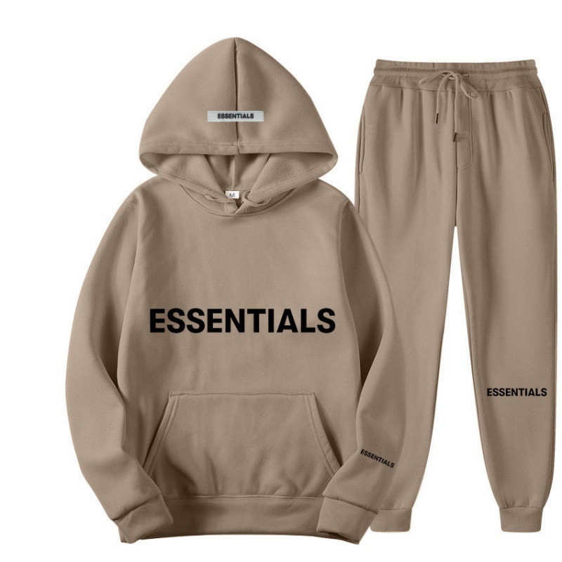 FEAR OF GOD ESSENTIALS set long sleeved long pants hoodie men's and women's double line high street autumn and winter two-piece set