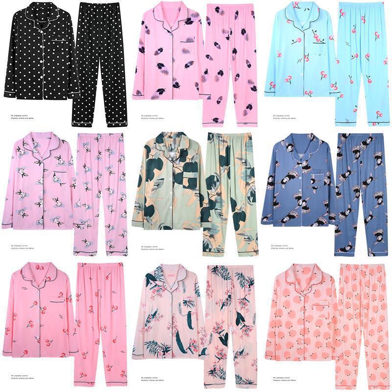 Korean version of polka dot pajamas long sleeved women's 2025 new cartoon cute plus size home clothes autumn live broadcast two-piece set cross-border