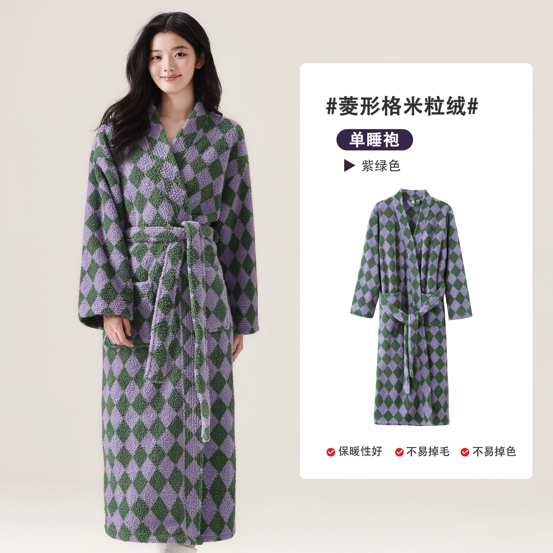 2025 New Women's Sleeping Robe Winter Long Edition with Thickened Half Velvet Couple Bathrobe Coral Velvet Home Clothes 2025 New Women's Sleeping Robe Winter Long Edition with Thickened Half Velvet Couple Bathrobe Coral Velvet Home Clothes