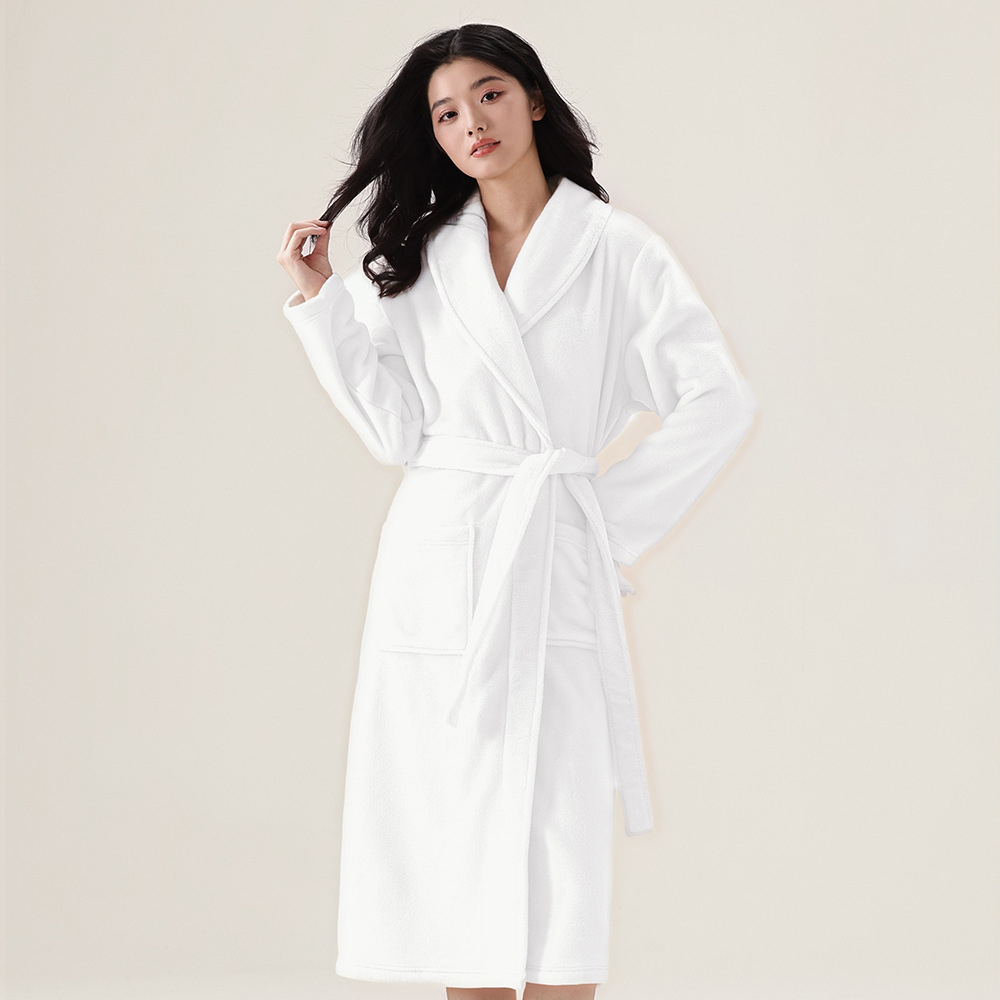Factory special price couple flannel nightgown, winter thick warm home clothes, men's and women's bathrobes, long coral fleece pajamas Factory special price couple flannel nightgown, winter thick warm home clothes, men's and women's bathrobes, long coral fleece pajamas