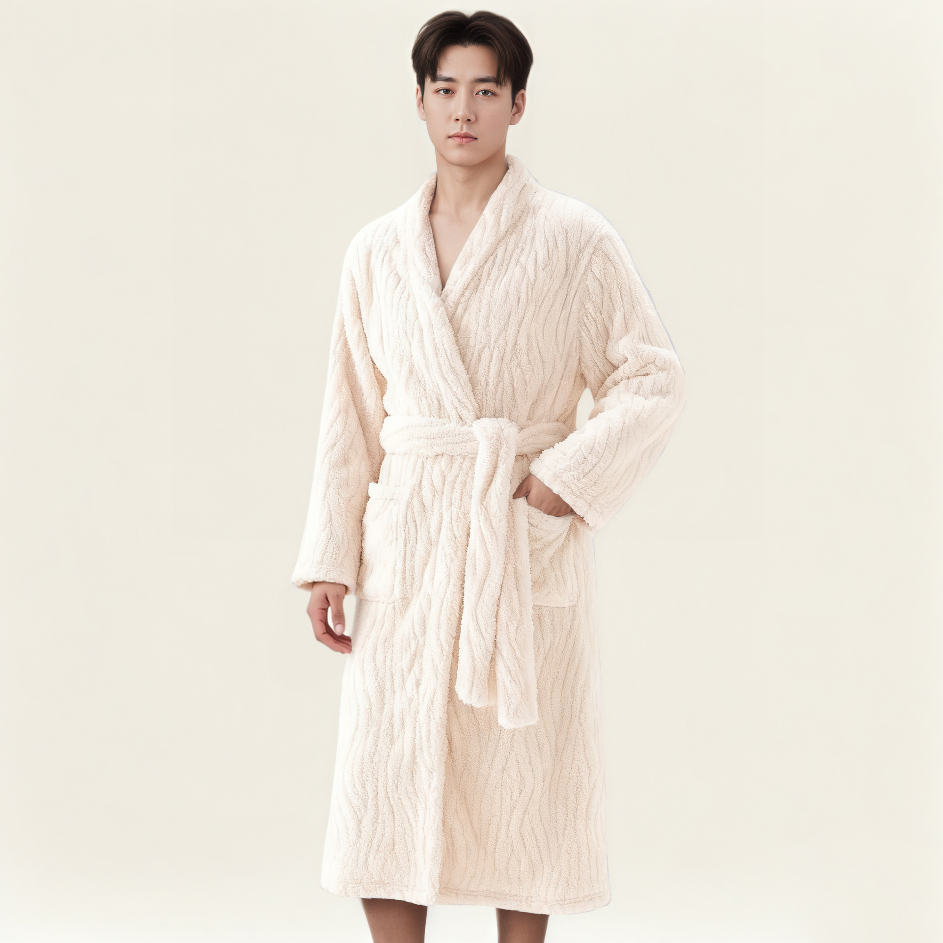 Factory special price couple flannel nightgown, winter thick warm home clothes, men's and women's bathrobes, long coral fleece pajamas Factory special price couple flannel nightgown, winter thick warm home clothes, men's and women's bathrobes, long coral fleece pajamas