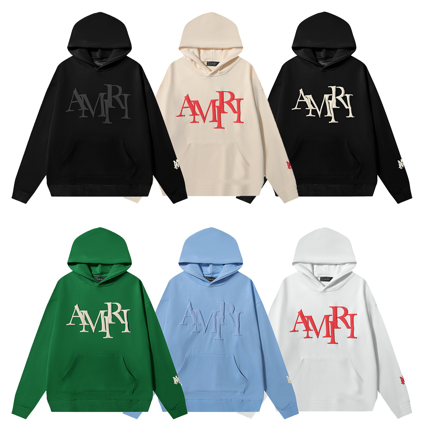 Cross border American high-quality amiri hoodie classic letter series pullover men's and women's loose hooded sweatshirt