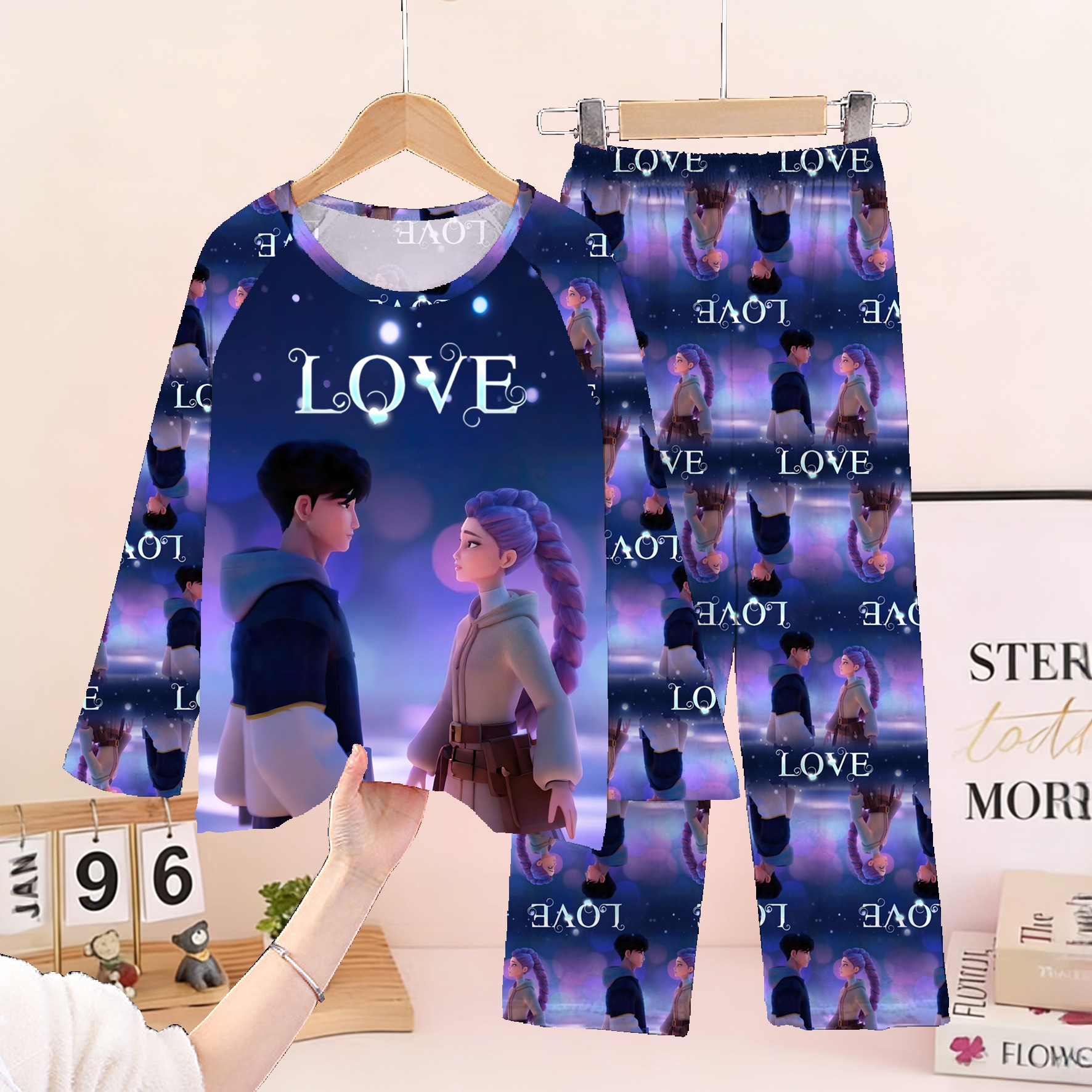 Children's Pajamas Spring and Autumn Shajia Boys Zhenyu Long sleeved Pants Set Witch Hunting Team Rumi Cartoon Home Clothes