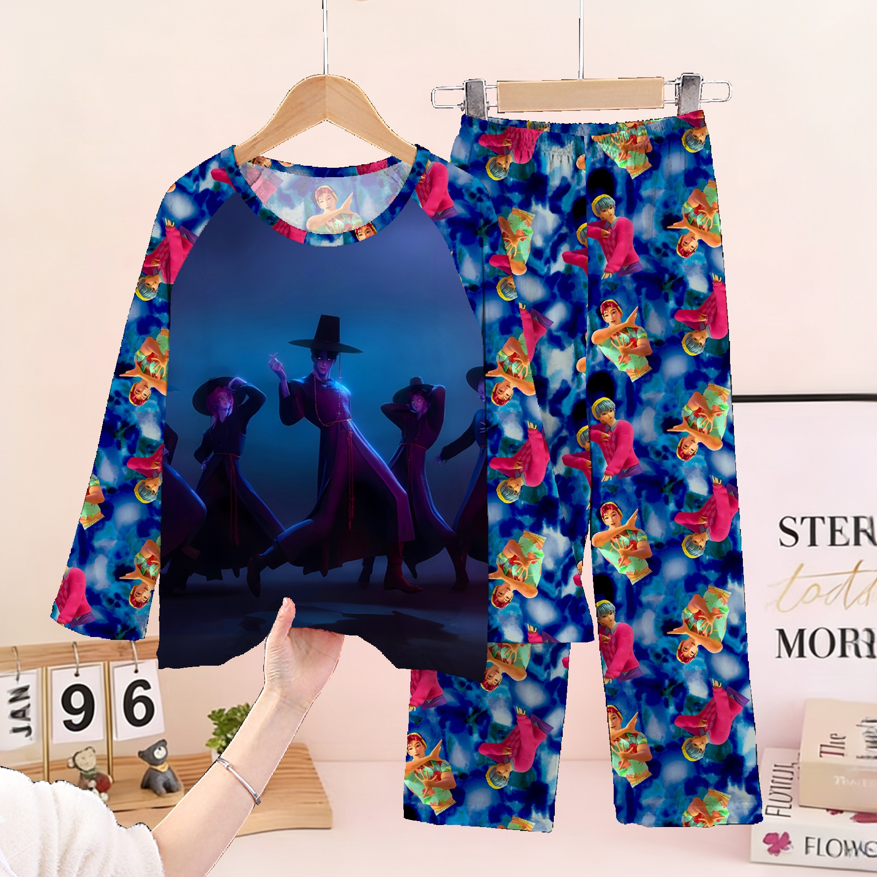 Wholesale Foreign Trade Children's Pajamas Spring and Autumn Season Shajia Boys' Long sleeved Pants Set Witch Hunt Cartoon Home Clothes