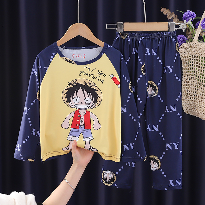 Wholesale hot selling children's sleepwear long sleeved pants One Piece cute cartoon Kuromi set can be worn as outerwear home clothes
