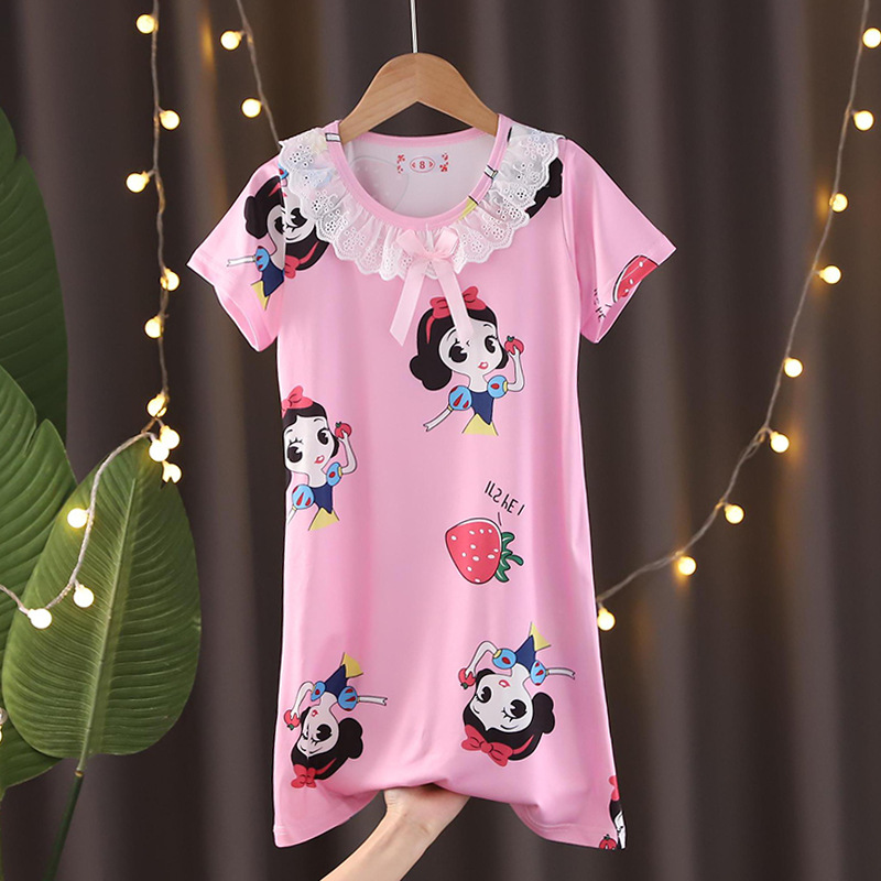Wholesale children's sleepwear, summer girls' princess style sleeping dress, cartoon Melody cute baby thin dress