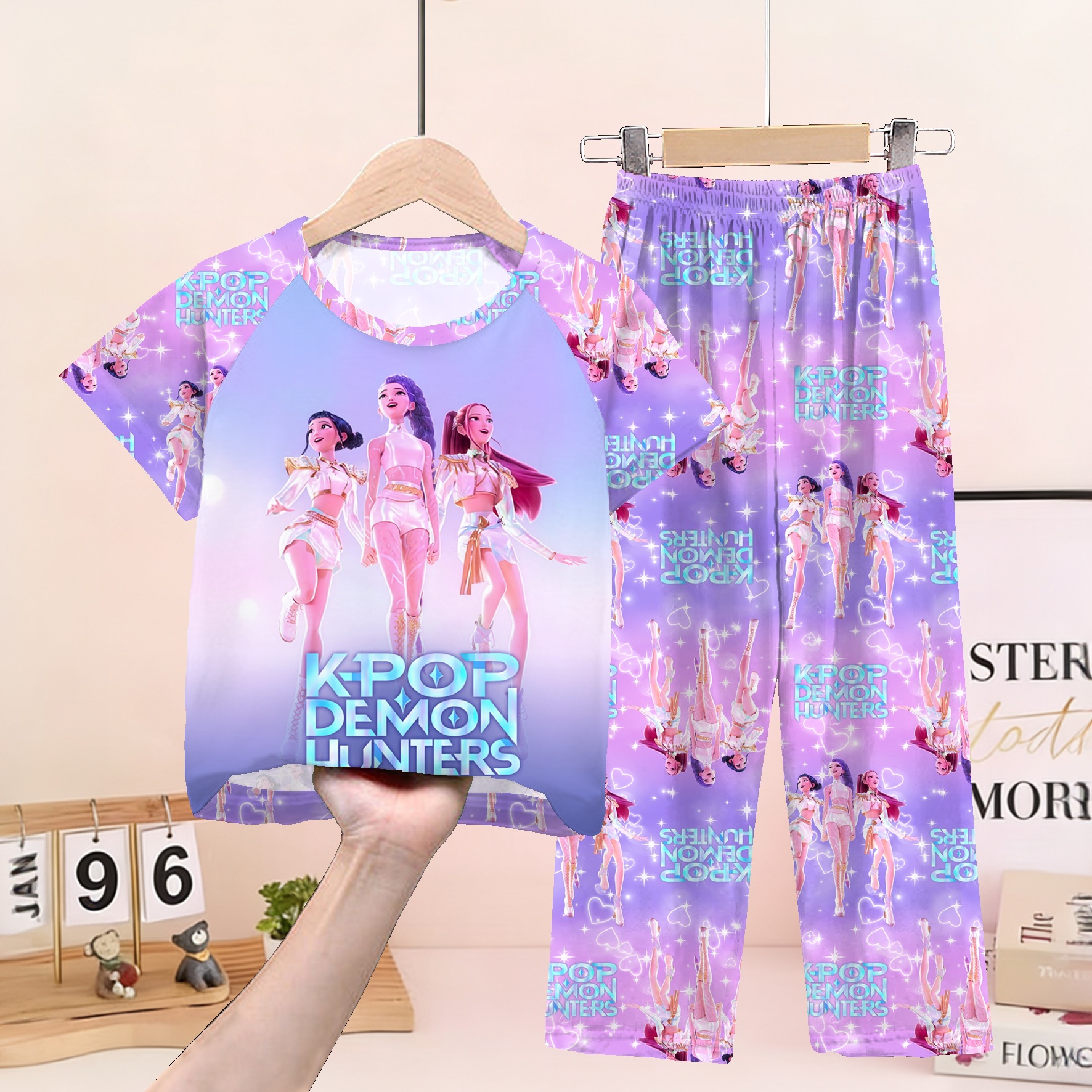 Wholesale Southeast Asian children's sleepwear, spring and summer short sleeved pants, Shajia boys' set, witch hunting group thin home clothes